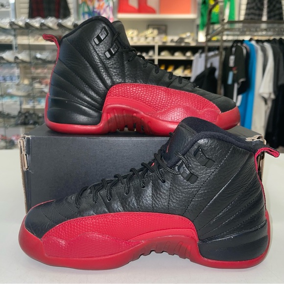 Air Jordan 12 Retro BG 'Flu Game' 2016 - LIGHTLY WORN NO BOX - Picture 2 of 7